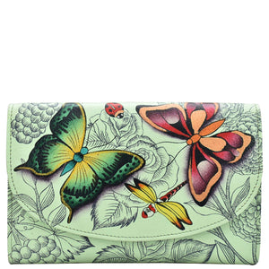  Dreamy Wings Sage Ladies Tri Fold Wallet - 1816