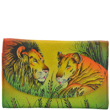 Load image into Gallery viewer, Lion In Love Ladies Tri Fold Wallet - 1816
