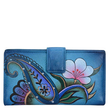 Load image into Gallery viewer, Denim Paisley Floral Two Fold Organizer Wallet - 1833
