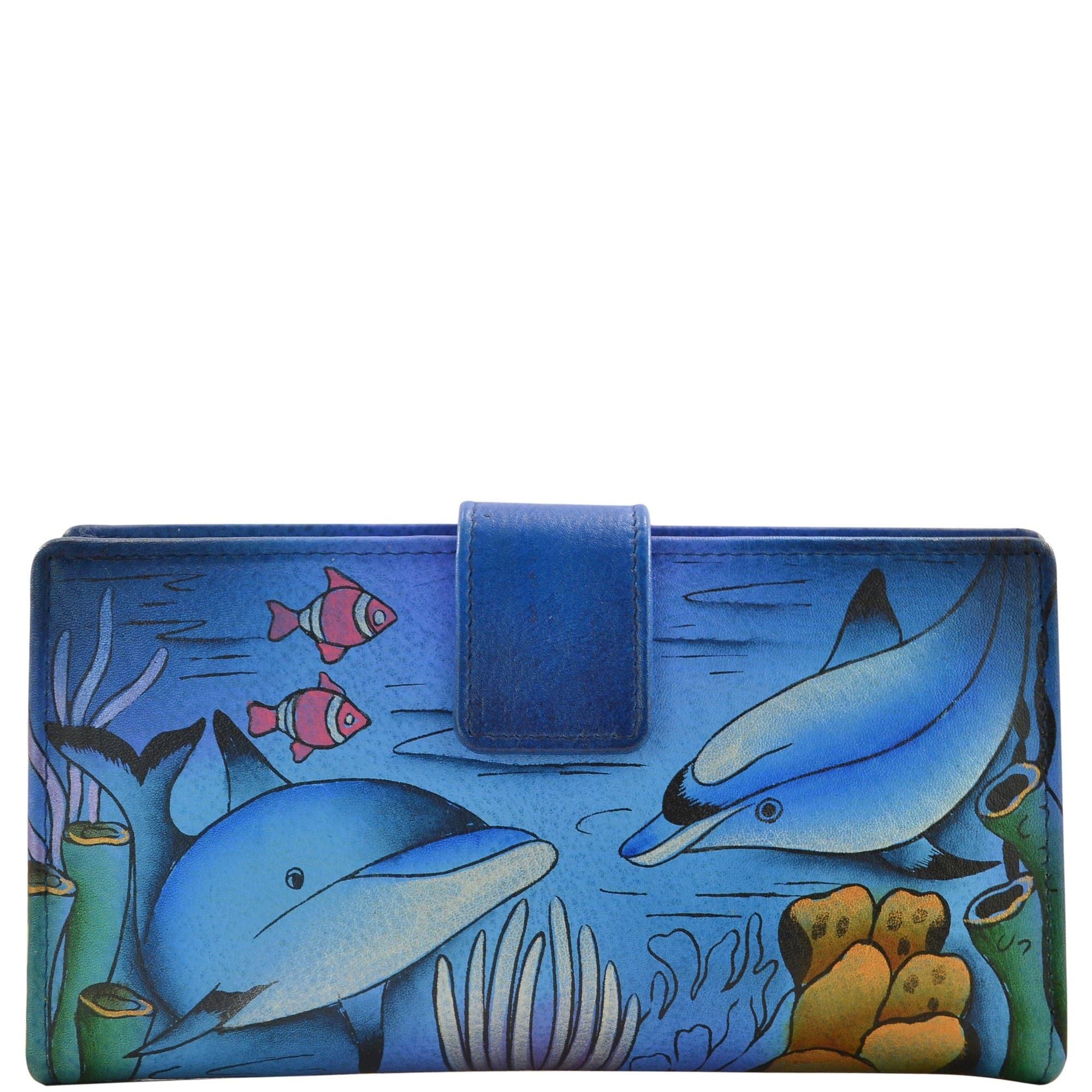 Leather Hand Painted Art - Playful Dolphin – Anuschka