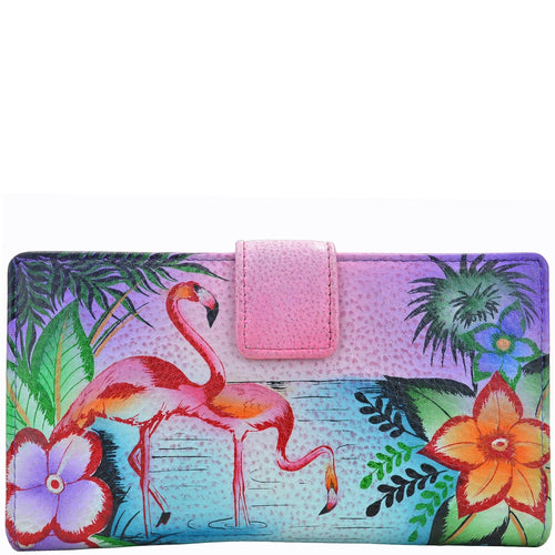 Tropical Flamingos Two Fold Organizer Wallet - 1833