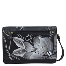 Load image into Gallery viewer, Midnight Floral Black Organizer Wallet On a String - 1834
