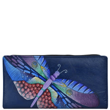 Load image into Gallery viewer, Dancing Dragonflies Blue Two Fold Clutch - 1836
