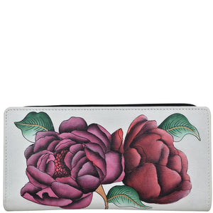 Moonlit Peonies Ivory Two Fold Clutch - 1836