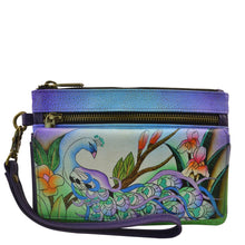 Load image into Gallery viewer, Midnight Peacock Wristlet Organizer Wallet - 1838
