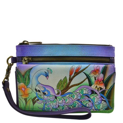 Leather Hand painted Two Fold Clutch Wallet - 1854 – Anuschka