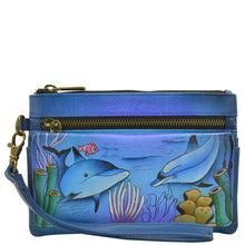 Load image into Gallery viewer, Playful Dolphin Wristlet Organizer Wallet - 1838
