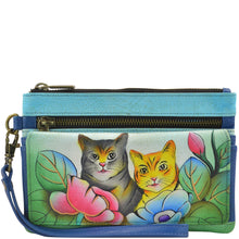 Load image into Gallery viewer, Two Cats Wristlet Organizer Wallet - 1838
