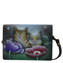 Load image into Gallery viewer, Two Cats Grey Two Fold Wallet On a String - 1845
