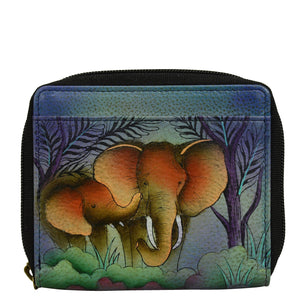 Elephant Family Zippered Organizer Wallet - 1867