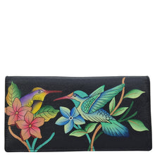 Load image into Gallery viewer, Birds in Paradise Black Two-Fold Clutch Wallet - 1871

