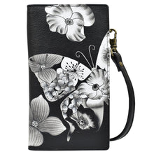 Load image into Gallery viewer, Butterfly Mosaic Black Phone Wallet Organizer Crossbody - 1895
