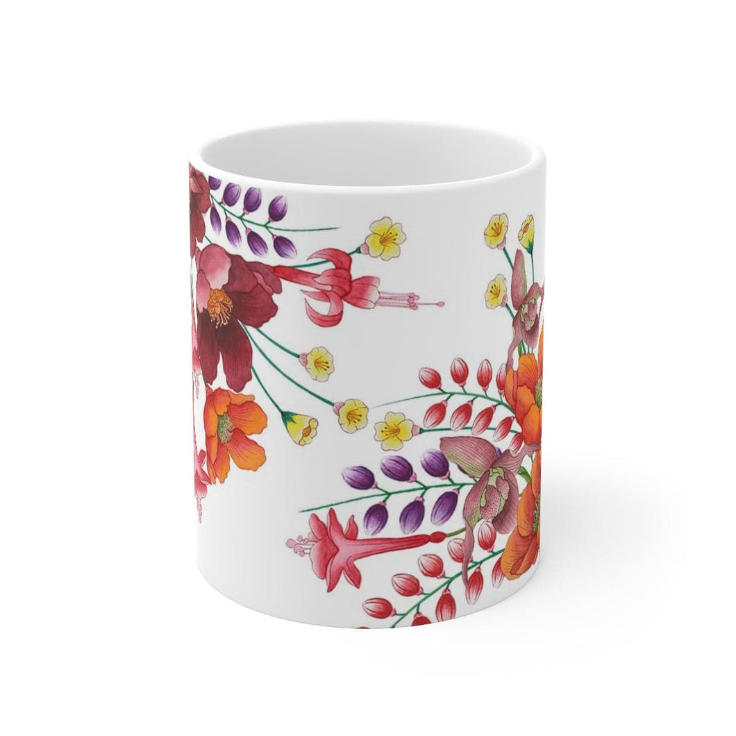 Anuschka Coffee Mug, Moonlit Meadow printing in White color. Featuring can be safely placed in a microwave for food or liquid heating and suitable for dishwasher use.