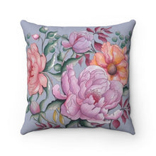 Load image into Gallery viewer, Anuschka Polyester Square Pillow, Bel Fiori printing in Grey color. Featuring Suitable for machine wash.
