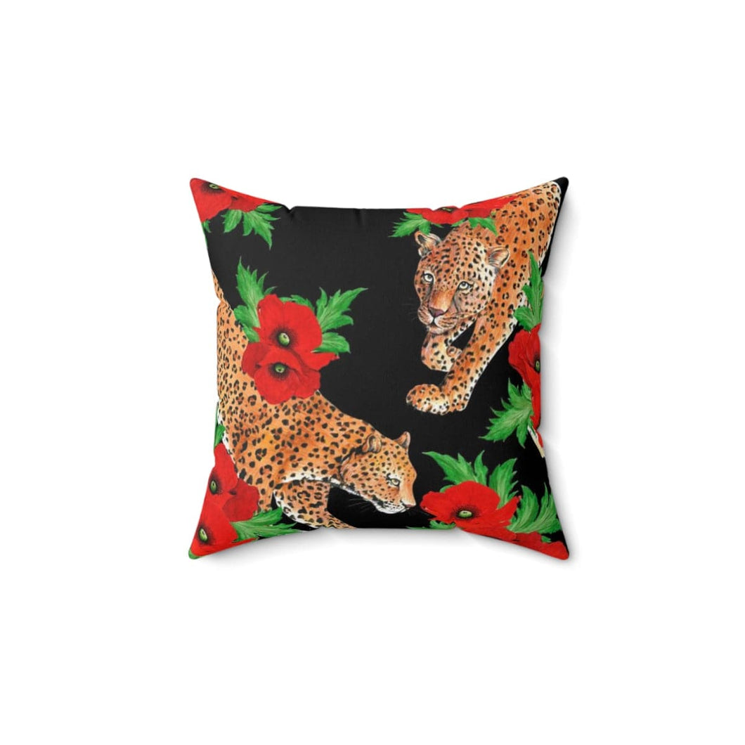 Enigmatic Leopard Polyester Square Pillow