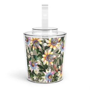 Floral Passion Ice Bucket with Tongs