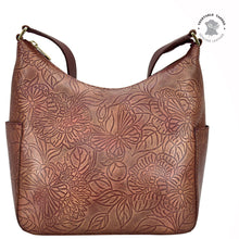 Load image into Gallery viewer, Tooled Butterfly Wine Classic Hobo With Side Pockets - 382
