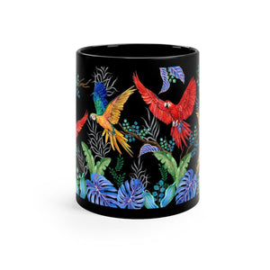 Anuschka Coffee Mug, Rainforest Beauties printing in Black color. Featuring can be safely placed in a microwave for food or liquid heating and suitable for dishwasher use.