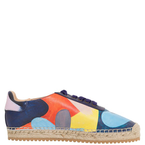 DIYA PRINTED LEATHER LACE UP ESPADRILLE - 4207