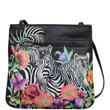 Load image into Gallery viewer, Playful Zebras Slim Crossbody With Front Zip - 452
