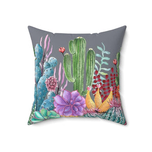 Desert Garden Polyester Square Pillow