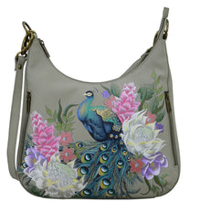 Load image into Gallery viewer, Regal Peacock Convertible Slim Hobo With Crossbody Strap - 662
