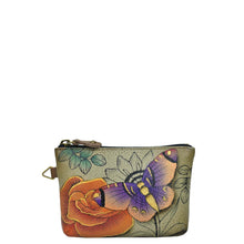 Load image into Gallery viewer, Floral Paradise Tan Coin pouch - 1824
