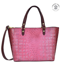 Load image into Gallery viewer, Croc Embossed Berry Medium Tote - 693
