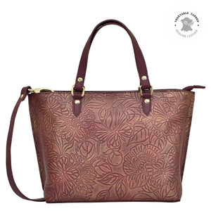 Tooled Butterfly Wine Medium Tote - 693