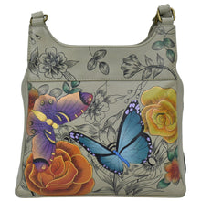 Load image into Gallery viewer, Floral Paradise Taupe Triple Compartment Satchel - 7001
