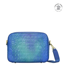 Load image into Gallery viewer, Croc Embossed Peacock Twin Top Messenger - 704
