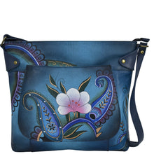 Load image into Gallery viewer, Denim Paisley Floral Convertible Tote - 8037
