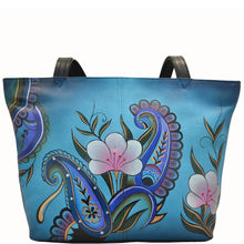 Load image into Gallery viewer, Denim Paisley Floral Large Tote - 8045
