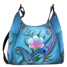 Load image into Gallery viewer, Denim Paisley Floral Large Multi Pocket Hobo - 8060

