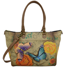 Load image into Gallery viewer, Floral Paradise Tan Large Tote - 8066

