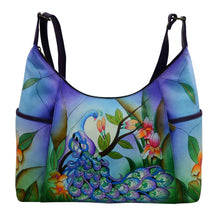 Load image into Gallery viewer, Midnight Peacock Large Shoulder Hobo - 8082
