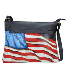Load image into Gallery viewer, Stars and Stripes Black Medium Crossbody - 8240
