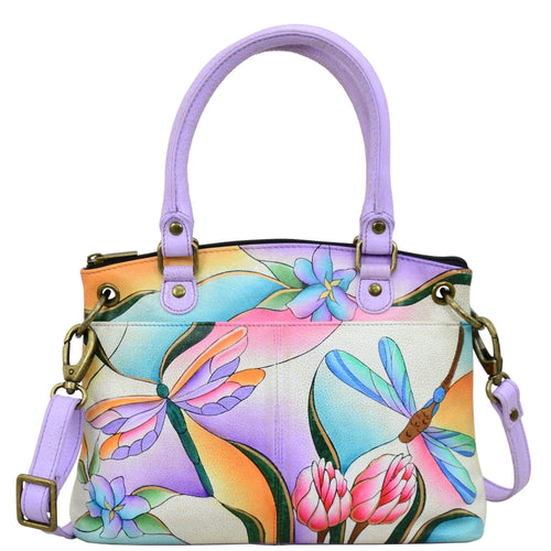 Dragonfly Glass Painting Small Satchel - 8252
