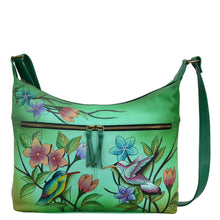 Load image into Gallery viewer, Birds in Paradise Green Shoulder Hobo - 8267
