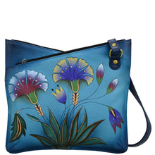 Load image into Gallery viewer, Turkish Garden Denim V Top Multi compartment Crossbody - 8326
