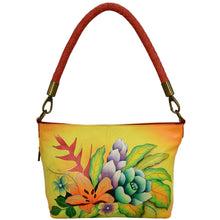 Load image into Gallery viewer, Tropical Bouquet Yellow Shoulder Hobo - 8328
