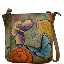 Load image into Gallery viewer, Floral Paradise Tan Medium Crossbody - 8341
