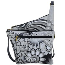 Load image into Gallery viewer, Patchwork Pewter Asymmetric Slim Crossbody - 8343
