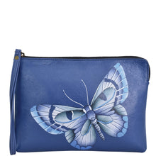 Load image into Gallery viewer, Butterfly Blue Wristlet Clutch - 8349

