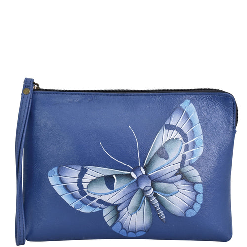 Butterfly Blue Wristlet Clutch - 8349