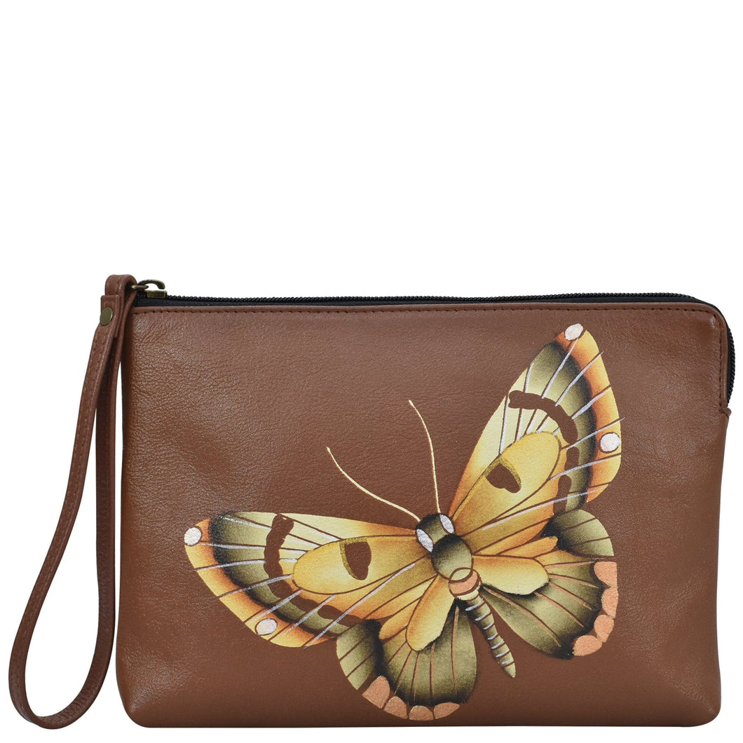 Butterfly Tan Wristlet Clutch - 8349