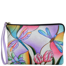 Load image into Gallery viewer, Dragonfly Glass Painting Wristlet Clutch - 8349
