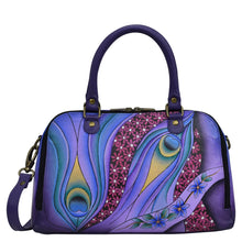 Load image into Gallery viewer, Dreamy Peacock Dewberry Wide Organizer Satchel - 8368

