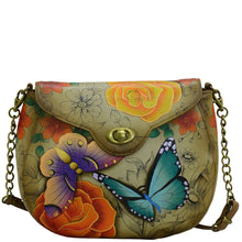 Load image into Gallery viewer, Floral Paradise Tan Sling Flap Bag - 8391
