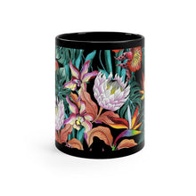 Load image into Gallery viewer, Anuschka Coffee Mug, Island Escape Black printing in Black color. Can be safely placed in a microwave for food or liquid heating and suitable for dishwasher use.
